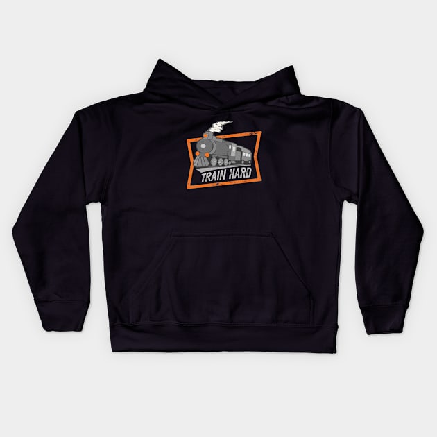 Steam Engine Locomotive Railroad Lover Kids Hoodie by Foxxy Merch